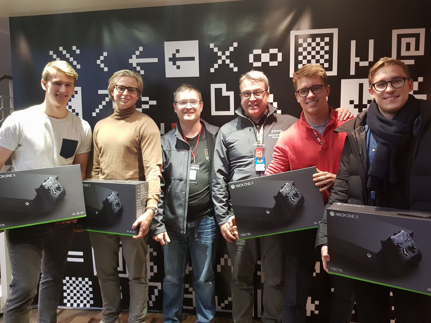 The VisualCognition team collecting the Microsoft Prize at HackCambridge